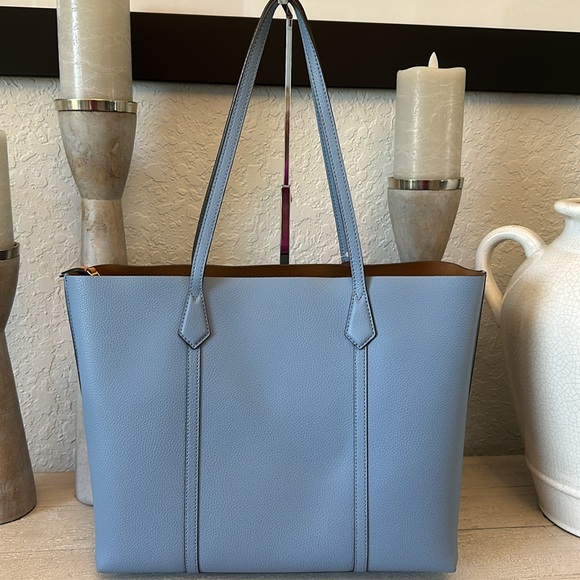 Tory Burch Perry Triple Compartment Tote Bag Blue Yonder - Picture 16 of 16